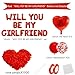 Cunnikku Letter Balloons Will You Be My Girlfriend 18 Red Heart Foil Balloons Red Confetti Balloons with 1000pcs Artificial Rose Petals Be My Girlfriend Proposal Balloon for Valentine Day Party Decorations - Image 4