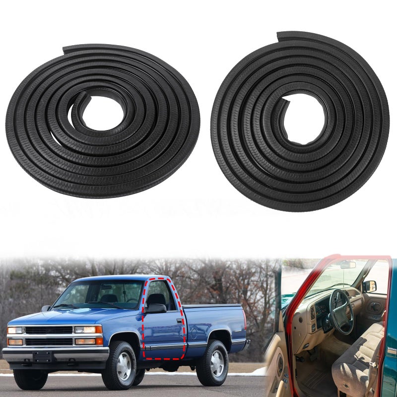 Door Seal Weatherstrip Rubber Seal Trim Weather Stripping Compatible With Chevy GMC Vehicle 19882000 Suburban Tahoe Yukon C1500 C2500 C3500 K1500 K2500 K3500 Replaces 1AWSK00228 AM35015073 2PCS