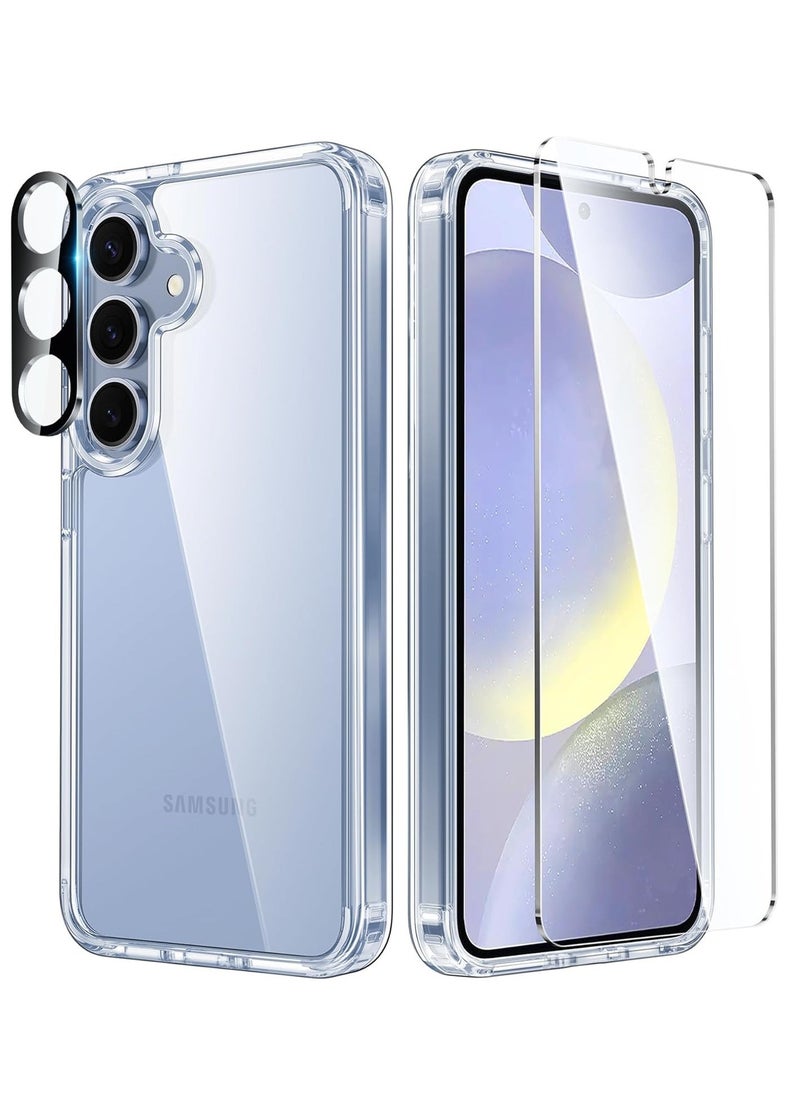 Raxoom Samsung Galaxy S24 Case: Clear Slim Shockproof Cell Phone Protective Cover | Anti Yellowing Scratch Proof Drop Proof Tough 5G Mobile Phone Protection Bumper - Image 1