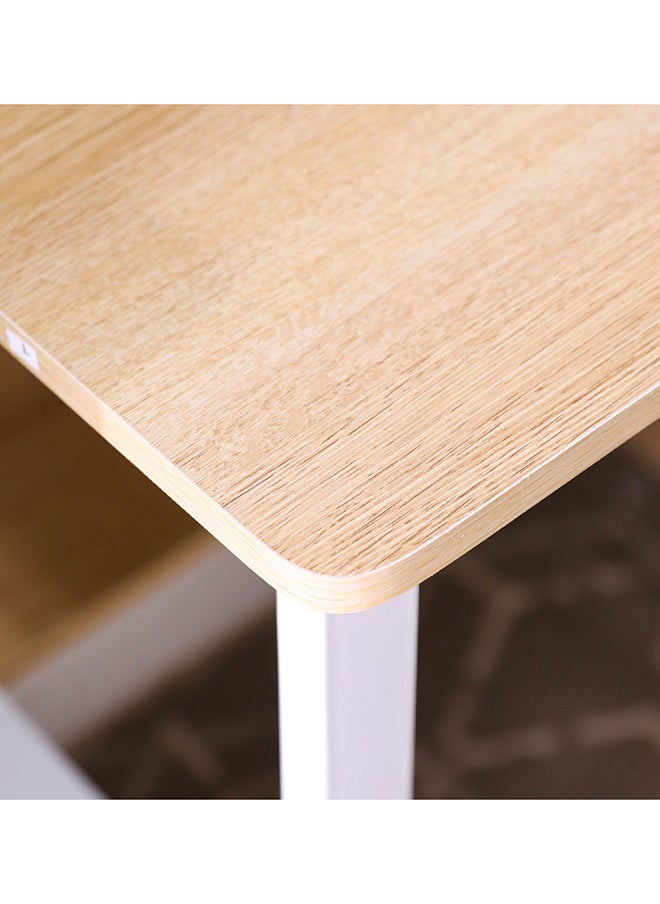 DANUBE HOME Dario Computer Table Office Desk Workstation Modern PC Laptop Gaming Table Wooden Study Table for Home, Living Room 100x50x74.5 cm - Natural Oak/White  - Image 4