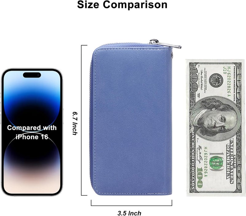 HAWEE Cellphone Wallet for Women Dual Zipper Long Purse with Removable Wristlet - Image 5