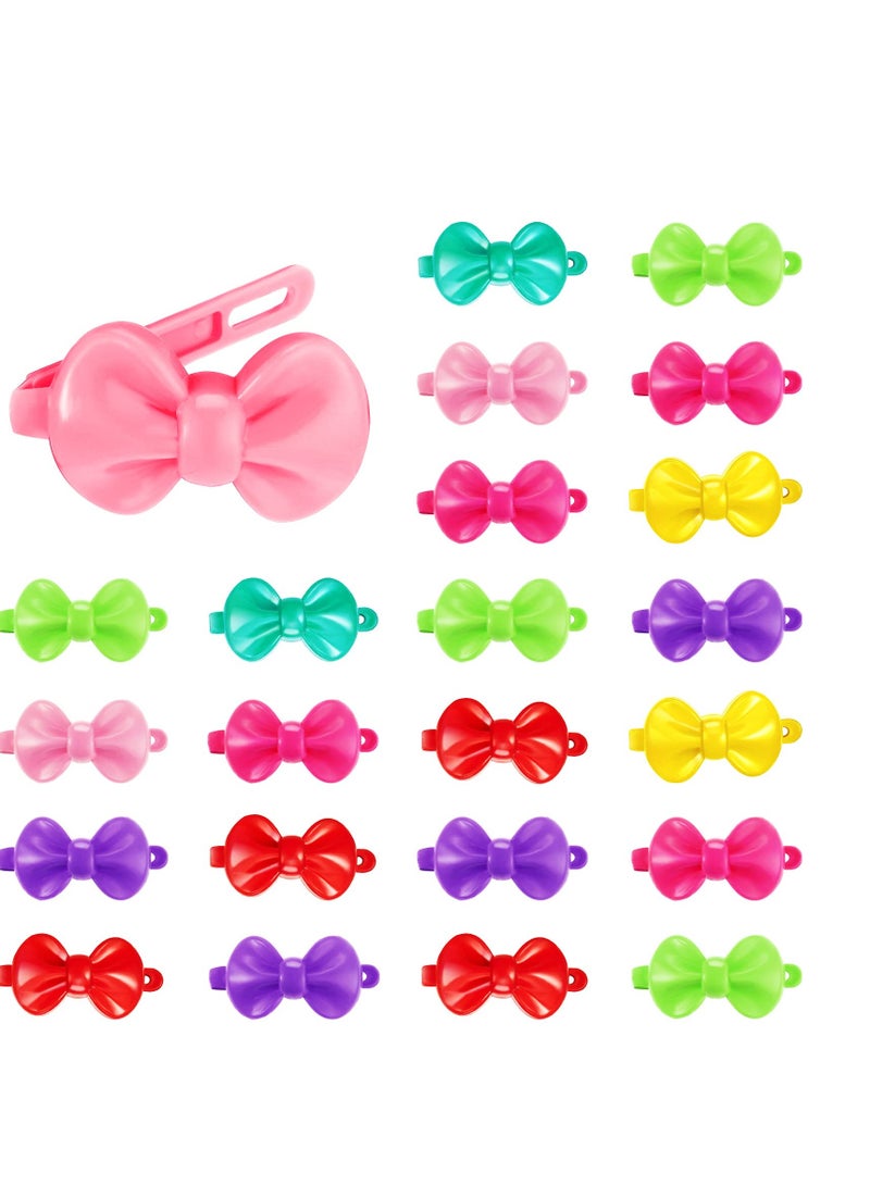 Excefore Girls Hair Barrettes, Self Hinge Plastic Hair Clip, Toddler Kids Baby Hair Clip, Colorful Cute Hair Clip, Bow Cartoon Hair Accessories (100 Pcs, Random Color) - Image 1