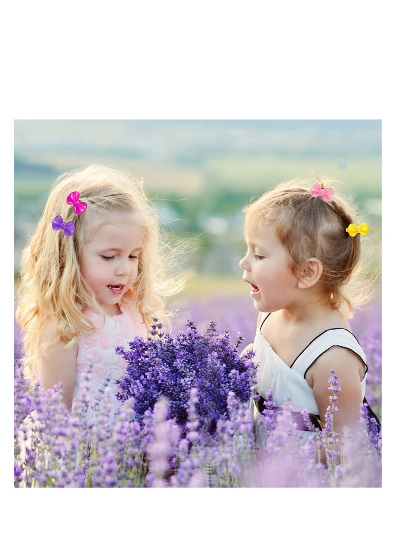 Excefore Girls Hair Barrettes, Self Hinge Plastic Hair Clip, Toddler Kids Baby Hair Clip, Colorful Cute Hair Clip, Bow Cartoon Hair Accessories (100 Pcs, Random Color) - Image 4