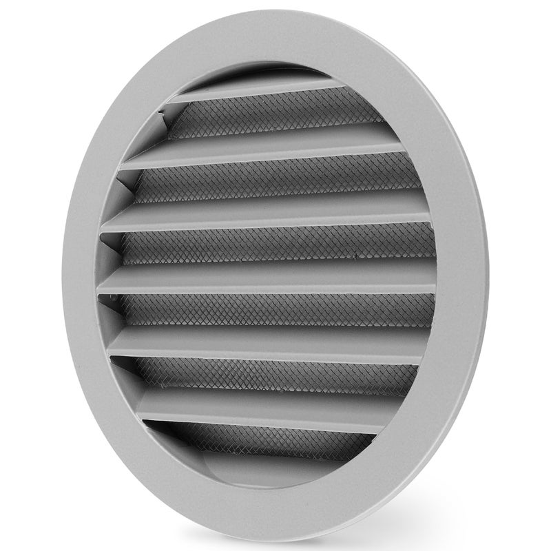 Generic Klimapartner ccalimaero WSGG 150mm 6" Inch Grey Round Air Vent Grille Fixed Louvre with Insect Screen  - Image 1