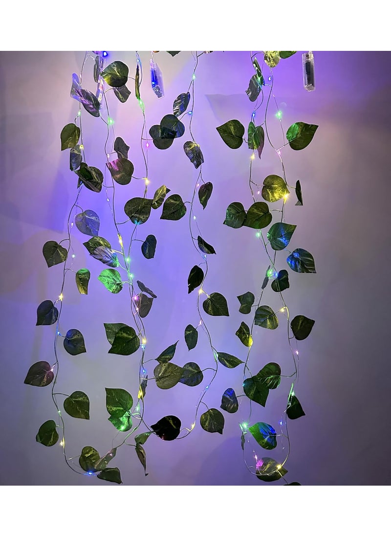 Litleo Litleo Artificial Vines LightsFake Greenery Garland Money Plants Leaves with LED for Backdrop Home Office DecorationGift 1 