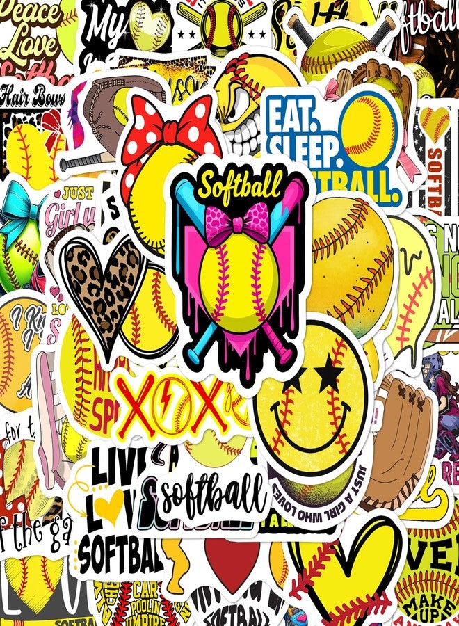 BEATRI Softball Stickers 50pcs Vinyl Waterproof Sport Womens Decor & Party Favors for Laptop, Water Bottle, Skateboard & Travel Gear | Non-Repeating Decals, High-Definition Print - Image 1