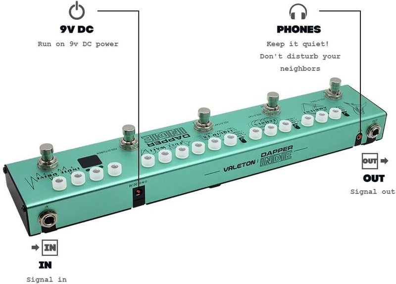 VALETON Multi Effects Guitar Pedal Dapper Indie of Distortion Reverb Delay Chorus Fuzz And Phaser Tremolo for Indie Ambient Psychedelic Grunge Post Rock Stoner Metal Retro Alternative Tone - Image 3
