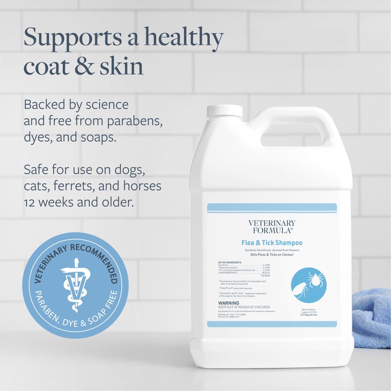 Veterinary Formula Flea and Tick Shampoo for Dogs and Cats, 1 Gallon â€“ Dog and Cat Flea Shampoo with Pyrethrum to Kill Fleas, Ticks On Contact â€“ Cleanses and Exfoliates - Image 3