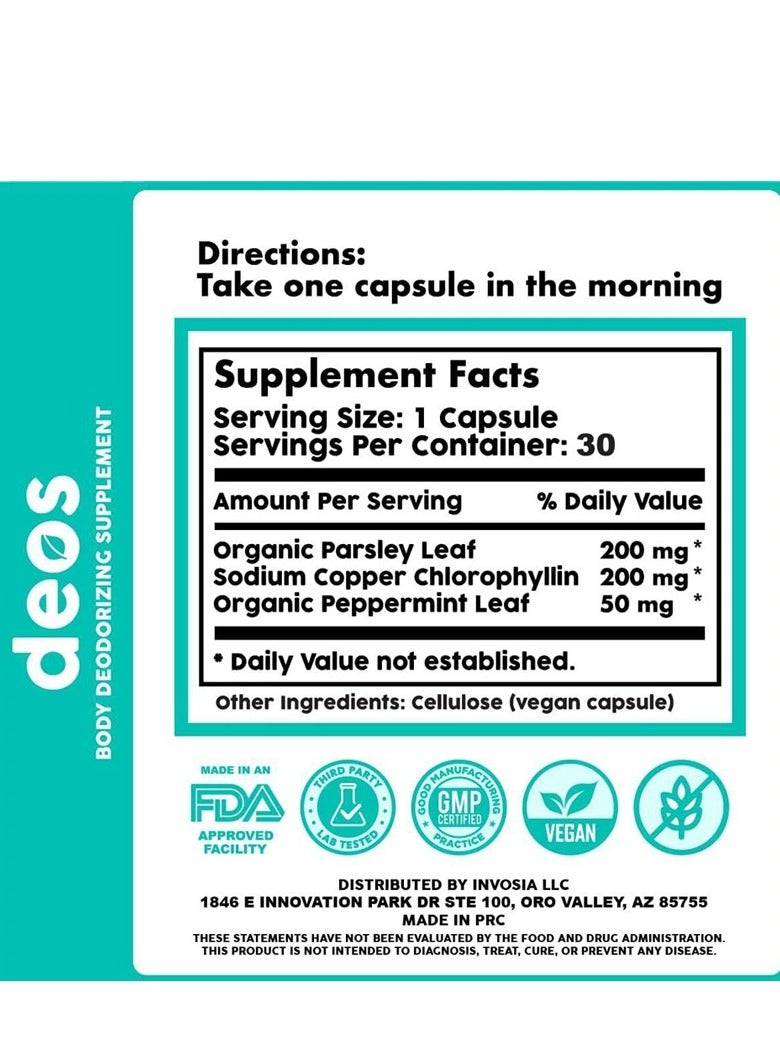 DEOS Full Body Deodorant Supplement | DEOS Internal Deodorant Full Body 30 CAPS - Image 3