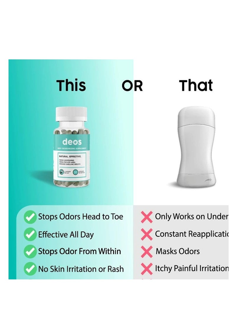 DEOS Full Body Deodorant Supplement | DEOS Internal Deodorant Full Body 30 CAPS - Image 2