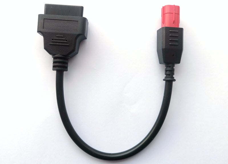 Generic OTKEFDI 6 Pin OBD Motorbike Adaptor,Euro5 6Pin Motor Bike Motorrad Diagnostic OBD2 Motorcycle K-Line CAN-Bus Cable for Yama-ha Hon-da Su-zu-ki BENE-LLI Black  - Image 1