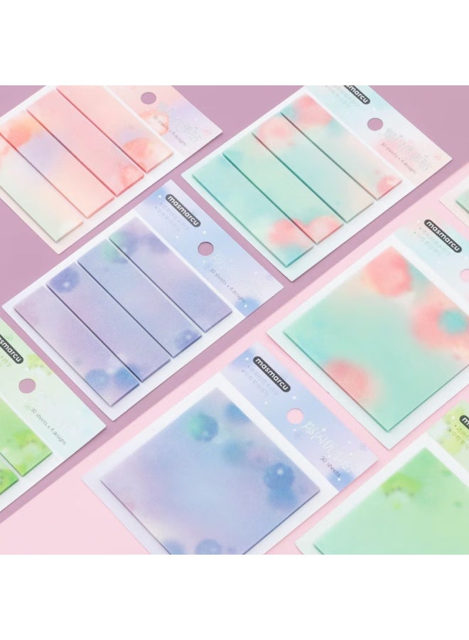 Masmarcu M&g Flash Transparent Sticky Notes, Reusable Adhesive Memo Pads, Waterproof See-through Memo Pads, Bubble Fruit Notes, 1 Booklet Randomly Selected Ys0301