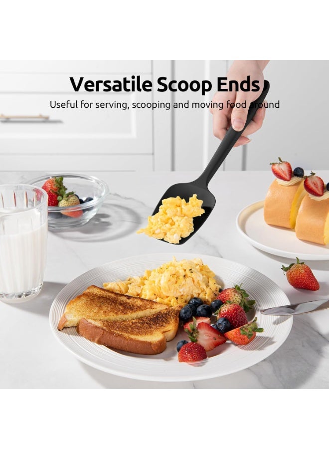 315℃ Heat Resistant Silicone Spatula:  High Heat Proof Flexible BPA-Free Non-Stick Bowl Scraper, Seamless Rubber Kitchen Utensils for Baking Cooking Mixing Cookware Set of 4 (Black) - Image 4