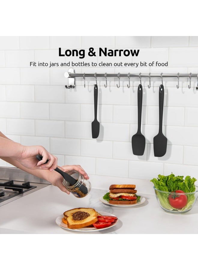 315℃ Heat Resistant Silicone Spatula:  High Heat Proof Flexible BPA-Free Non-Stick Bowl Scraper, Seamless Rubber Kitchen Utensils for Baking Cooking Mixing Cookware Set of 4 (Black) - Image 5