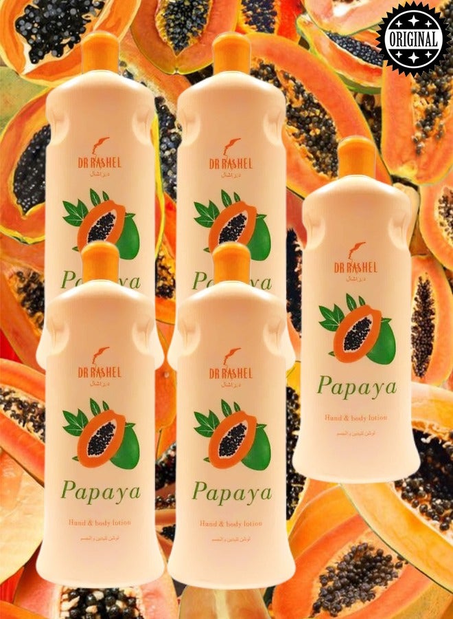 RASHELL 5 Pieces Dr Rashel Papaya Whitening Hand And Body Lotion 600ml - Image 1