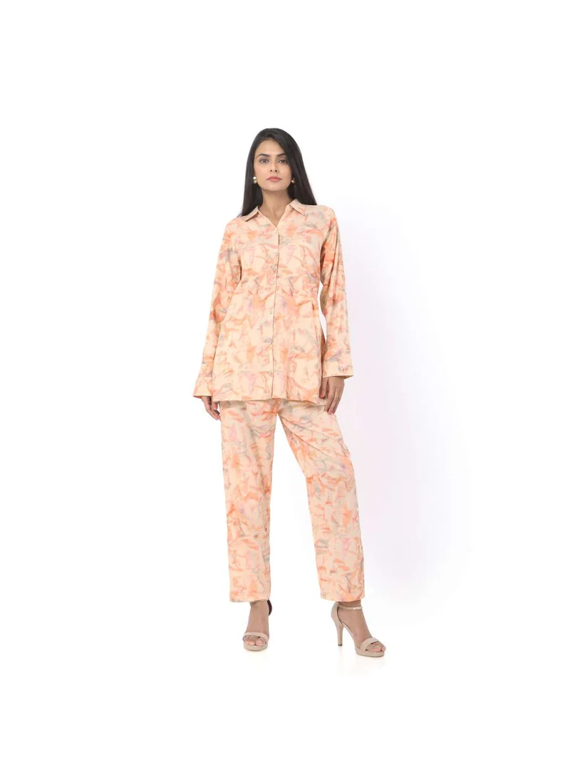 HANA & SARA PRINTED VISCOSE FORMAL ELEGANT CO-ORD SET FOR WOMENS ARABIC KAFTAN JALABIYA