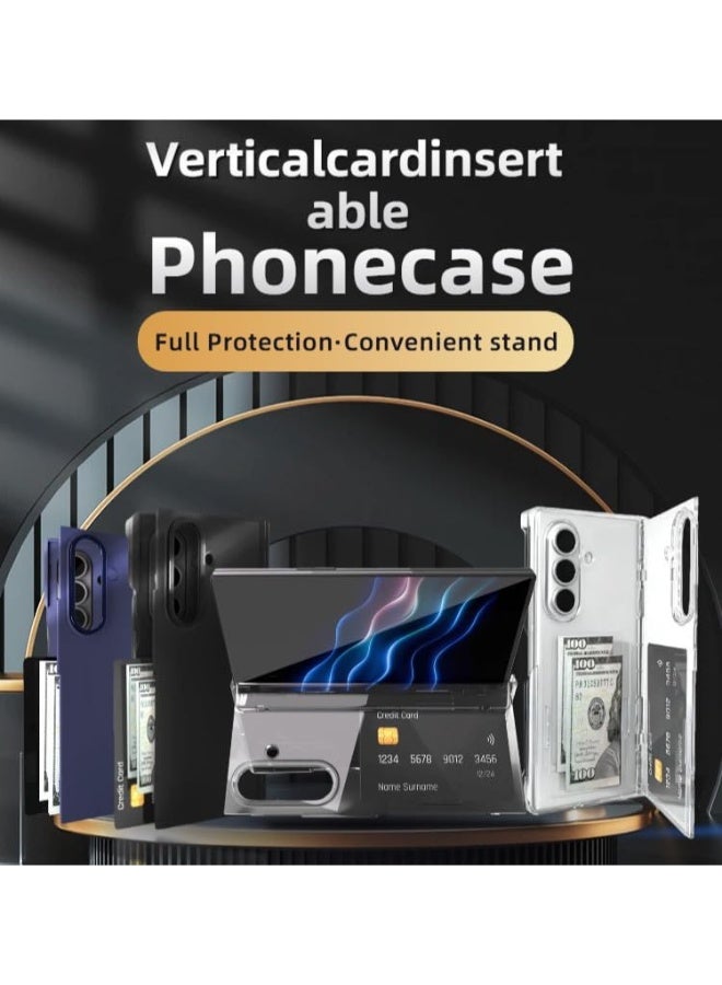 عام غطاء متوافق مع سامسونج جالاكسي زد تري فولد، [بشاشة واقية مدمجة] غطاء محفظة بفتحة بطاقة وحماية للمفصل، واقي ضد الصدمات مع وظيفة الحامل. - Image 2