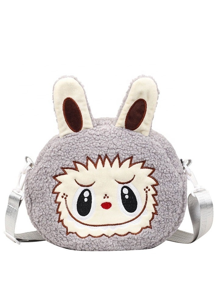 Generic Kawaii Labubu Plush Crossbody Bag – Cute Anime Monster Shoulder Bag for Kids, Large Capacity Cartoon Character Purse, Soft Plush Travel Bag for Boys & Girls, Adjustable Strap, Perfect Gift for Toddlers  - Image 1