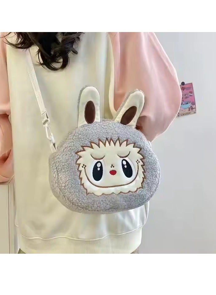 Generic Kawaii Labubu Plush Crossbody Bag – Cute Anime Monster Shoulder Bag for Kids, Large Capacity Cartoon Character Purse, Soft Plush Travel Bag for Boys & Girls, Adjustable Strap, Perfect Gift for Toddlers  - Image 2
