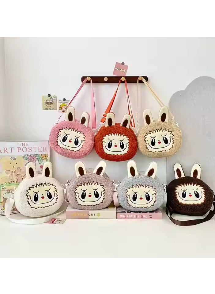 Generic Kawaii Labubu Plush Crossbody Bag – Cute Anime Monster Shoulder Bag for Kids, Large Capacity Cartoon Character Purse, Soft Plush Travel Bag for Boys & Girls, Adjustable Strap, Perfect Gift for Toddlers  - Image 5
