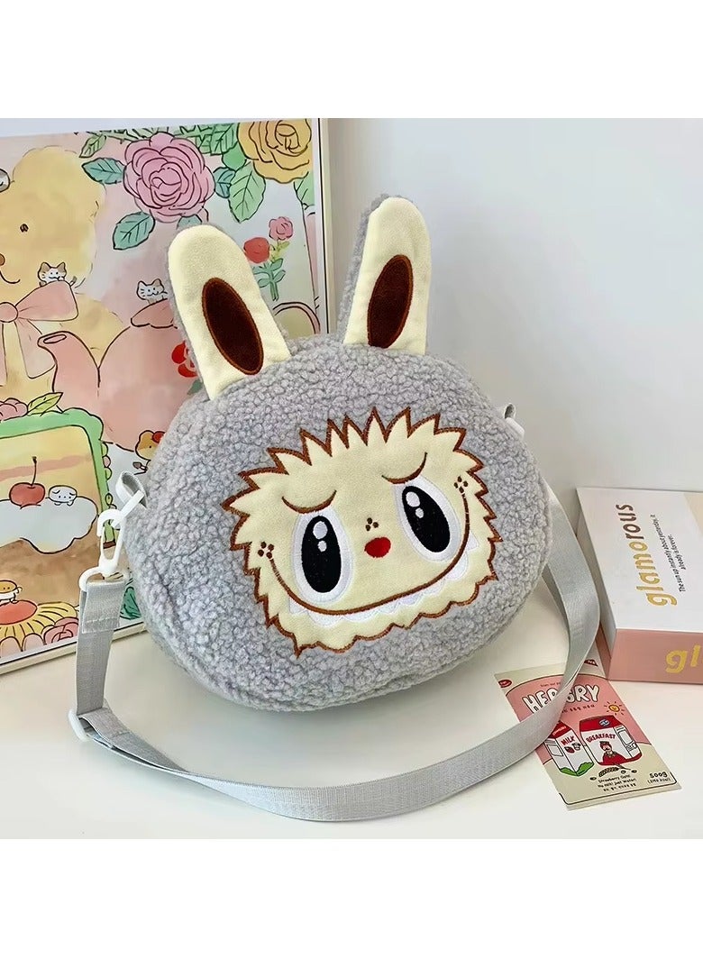 Generic Kawaii Labubu Plush Crossbody Bag – Cute Anime Monster Shoulder Bag for Kids, Large Capacity Cartoon Character Purse, Soft Plush Travel Bag for Boys & Girls, Adjustable Strap, Perfect Gift for Toddlers  - Image 3
