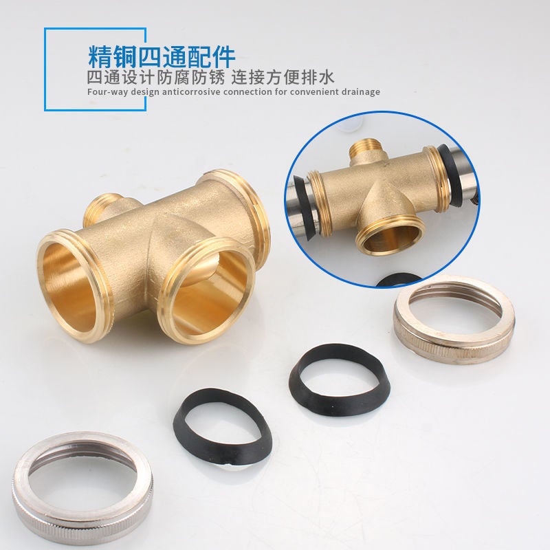 304 Stainless Steel Double Sink Drain Set Kitchen Dish Basin Drain Pipe Fittings Sink Sink Drain Pipe - Image 4