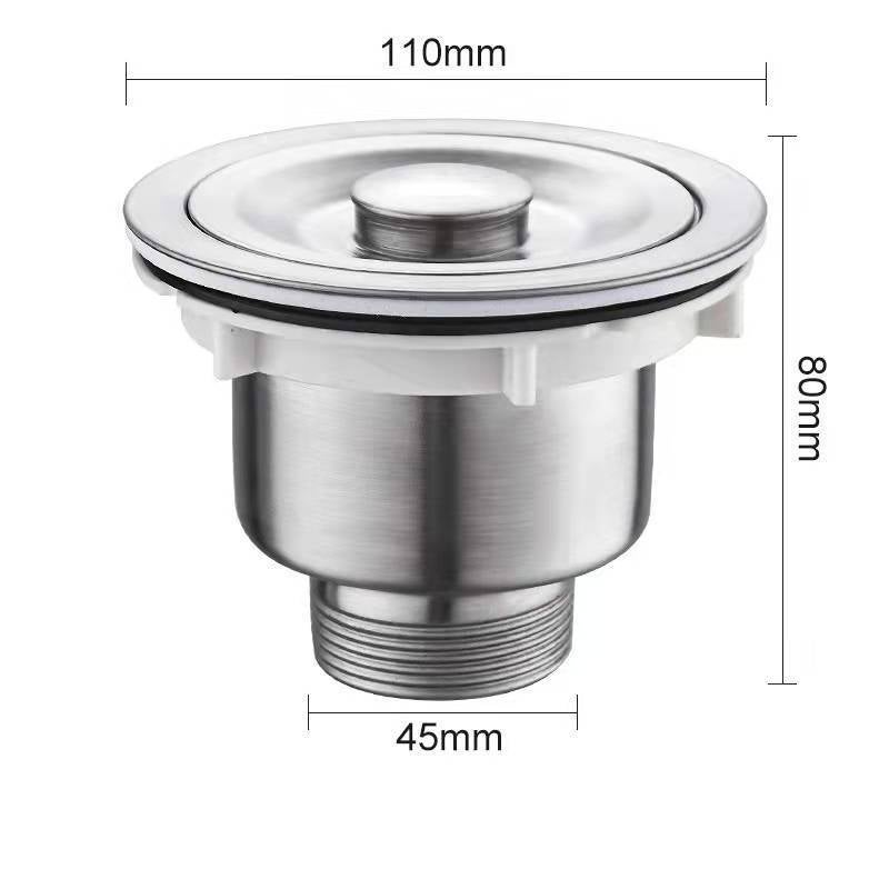 304 Stainless Steel Double Sink Drain Set Kitchen Dish Basin Drain Pipe Fittings Sink Sink Drain Pipe - Image 5