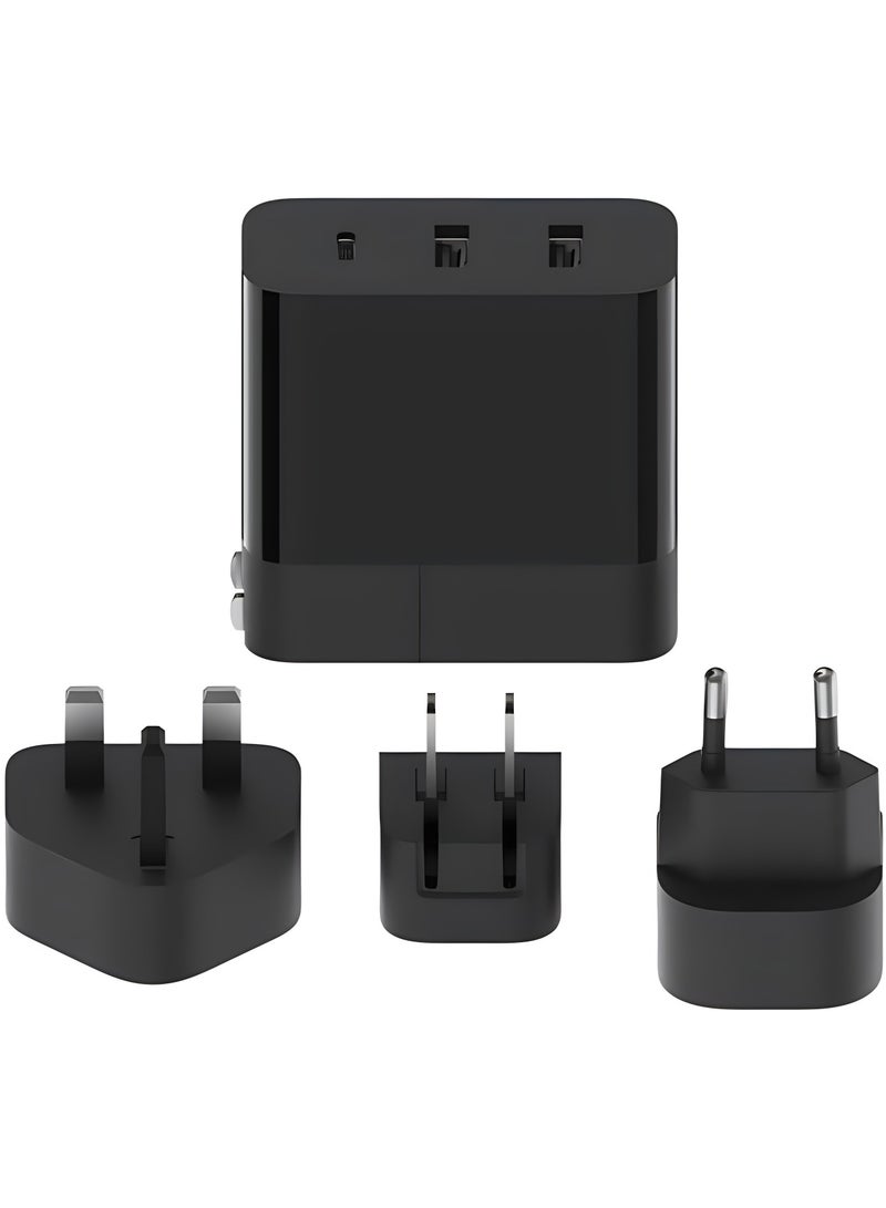 ZMI 65W International Travel Charger Multi Port Travel Adapter Conversion Plug with CN Plug EU Plug UK Plug US Plug-Black - Image 1