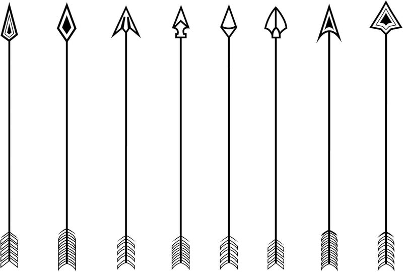 Arrows Darts Temporary Tattoo Large Size Pack Of 2