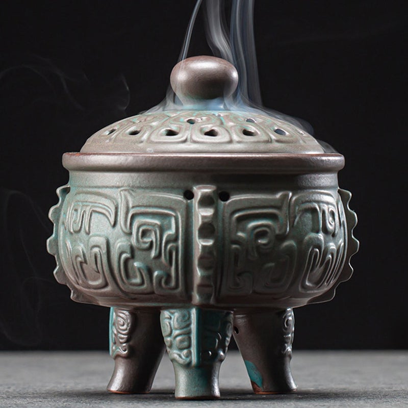 1Pc Elegant Ceramic Incense Burner Household Tea Ceremony Censer Stove - Image 5