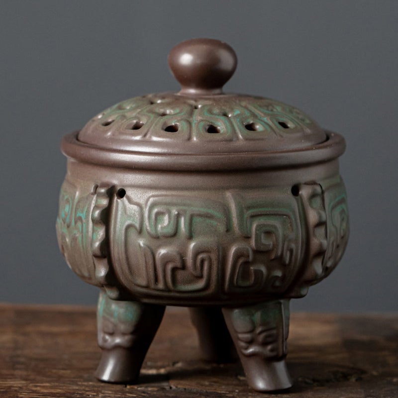 1Pc Elegant Ceramic Incense Burner Household Tea Ceremony Censer Stove - Image 4