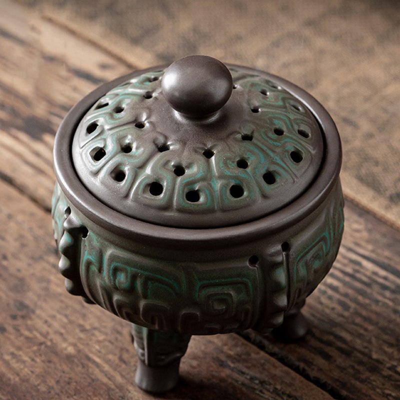1Pc Elegant Ceramic Incense Burner Household Tea Ceremony Censer Stove - Image 1