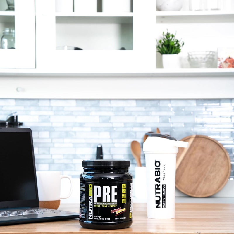 NutraBio PRE Workout Powder  Old Formula Sustained Energy Mental Focus Endurance  Beta Alanine Creatine Caffeine Electrolytes  20 Servings  Strawberry Lemon Bomb - Image 2