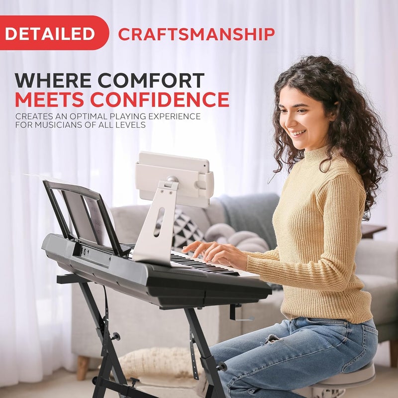 Pyle SereneLife Pyle Heavy Duty Folding Keyboard Sturdy Reinforced Z Design w/Adjustable Width & Height, Foam Padded Arms, Digital Stand, Fits 54-88 Key Electric Pianos, for Travel & Storage PKST38 - Image 3