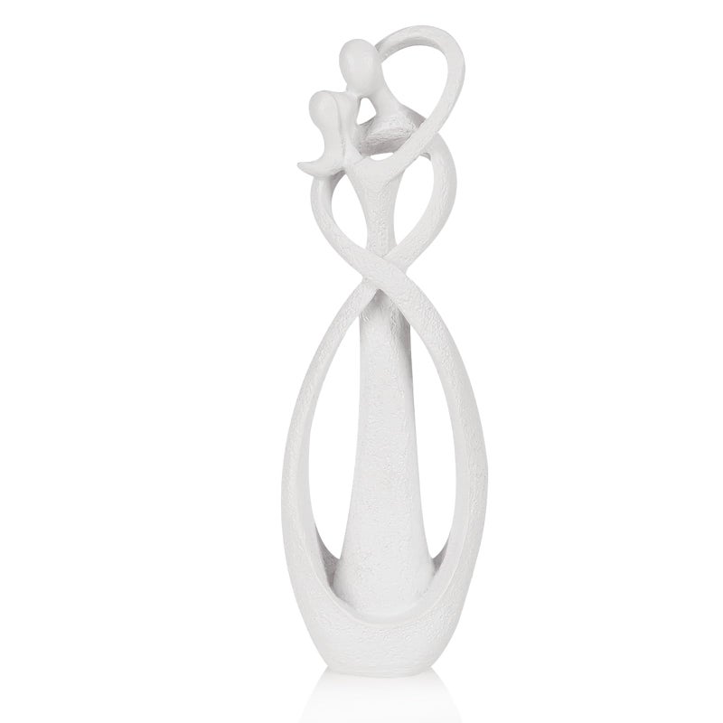 Trycooling Kissing Lovers Statue Abstract Sculpture Resin Statues for Home Decor Modern Home Office Desktop Shelf Bookshelf Decor (White, Small) - Image 1