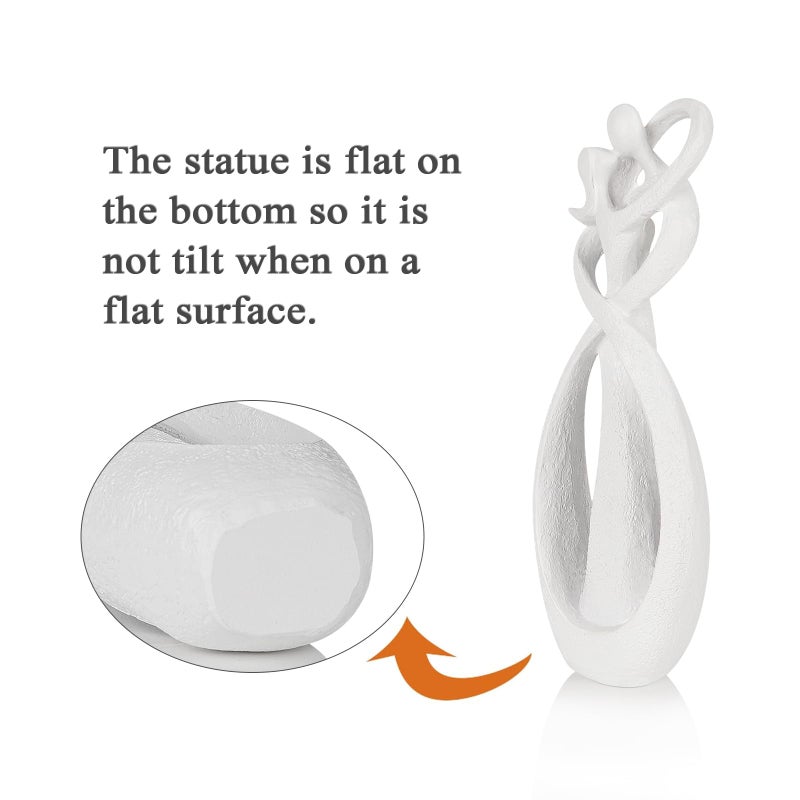 Trycooling Kissing Lovers Statue Abstract Sculpture Resin Statues for Home Decor Modern Home Office Desktop Shelf Bookshelf Decor (White, Small) - Image 3
