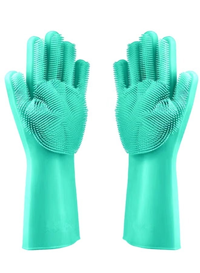 Magic Silicone Dish Washing Gloves Multicolor One Size - Image 1