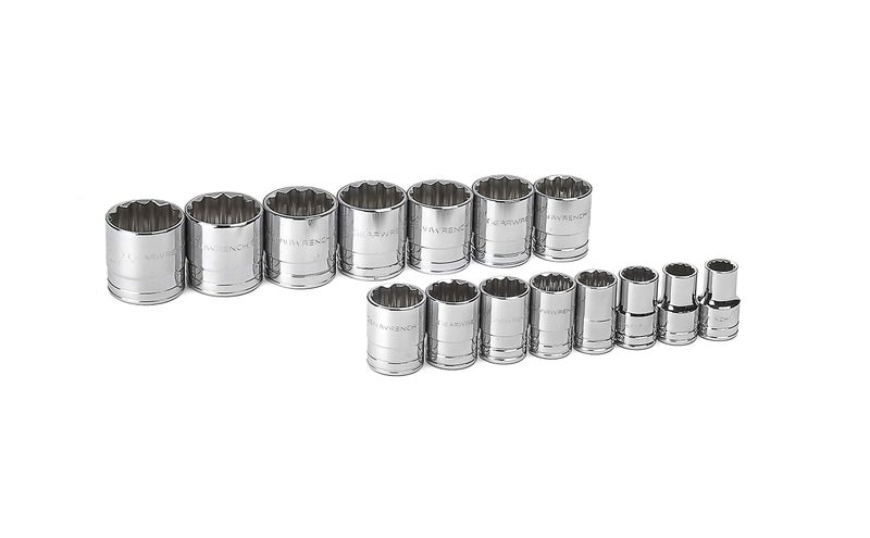 GEARWRENCH 15 Pc 12 Drive 12 Pt Standard Socket Set SAE 80731