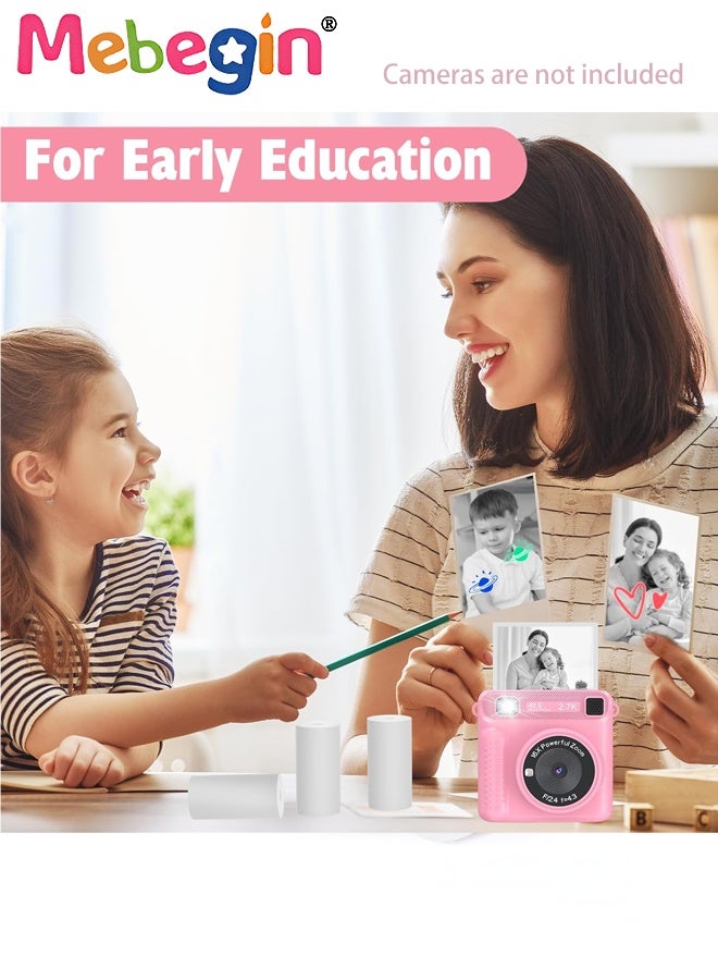 MEBEGIN 20 Rolls Kids Camera Print Paper Refill, Kids Instant Print Camera Photo Papers, 57x 25mm Thermal Paper Rolls, Compatible with Most Children Instant Print Camera, HD Printing, BPA Free - Image 2