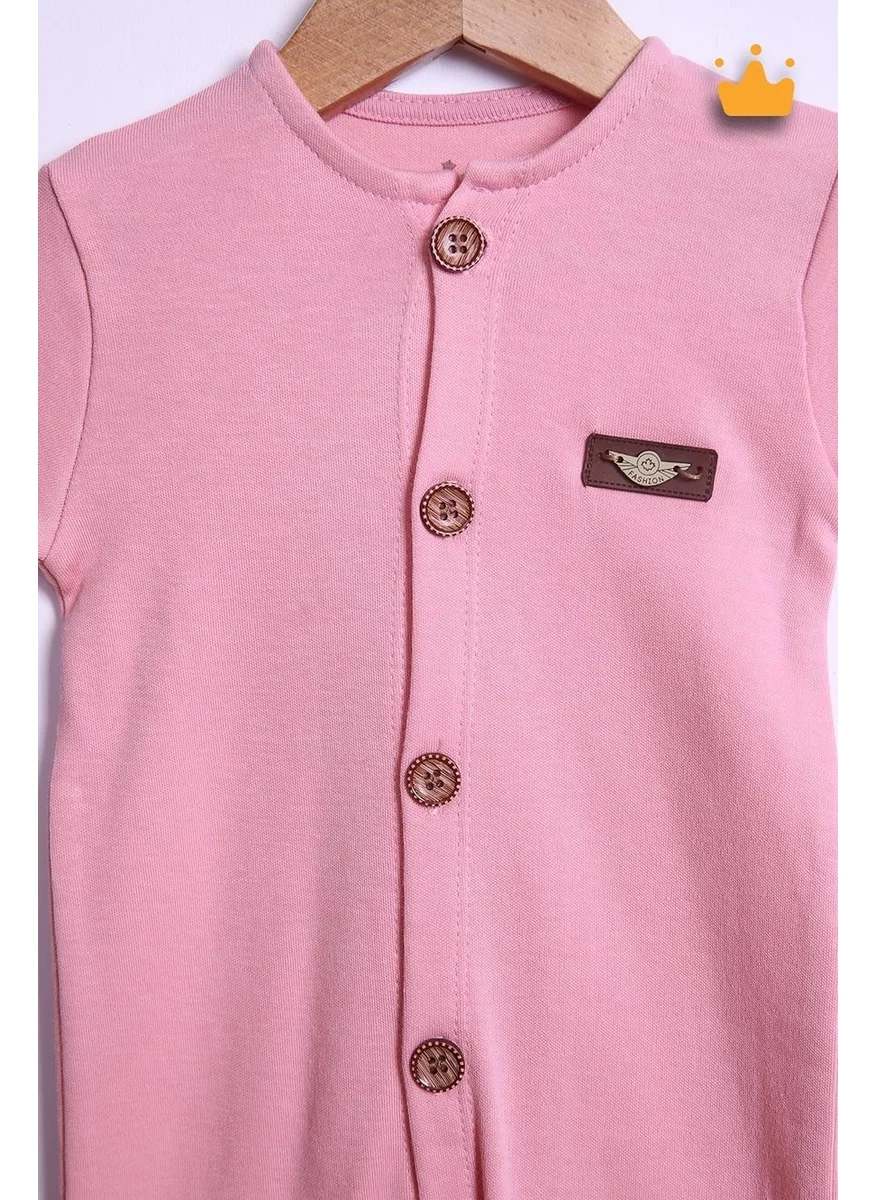Baby Hola Front Buttoned Interlock Overalls Beanie Set 23630