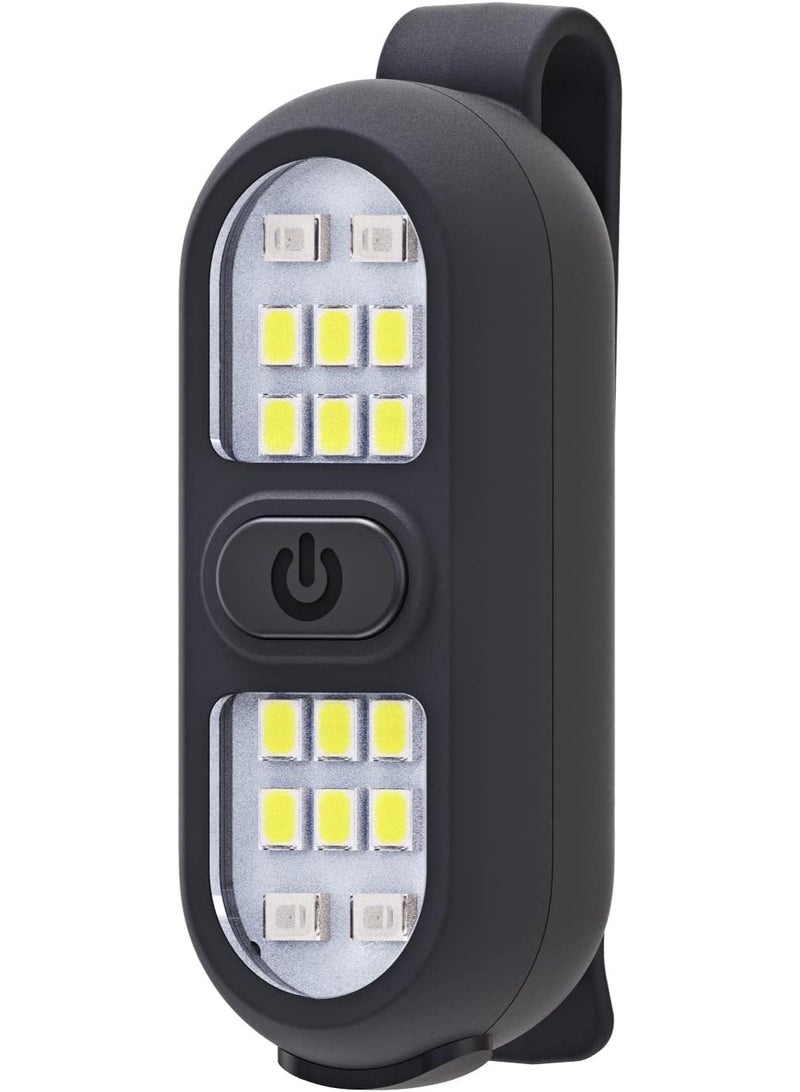 FDTY Clip on Flashlight, Running Light for Runners Rechargeable Safety Lights for Walking at Night Hands Free Flashlight Portable LED Work Light Warning Flashing Camping Hiking Walking Dog Black - Image 1