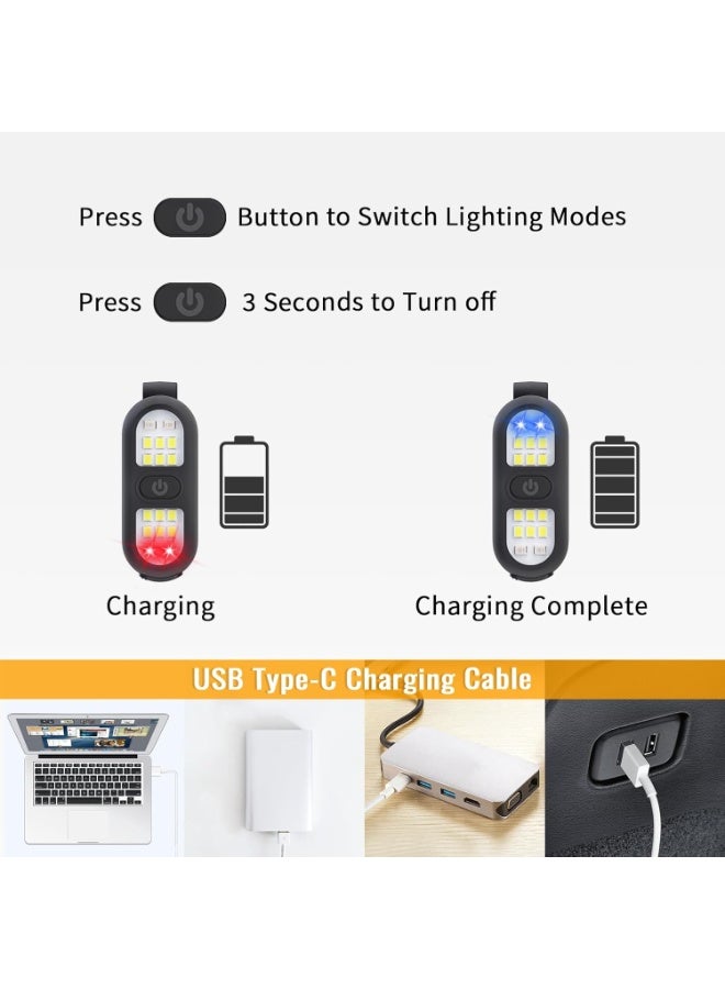 FDTY Clip on Flashlight, Running Light for Runners Rechargeable Safety Lights for Walking at Night Hands Free Flashlight Portable LED Work Light Warning Flashing Camping Hiking Walking Dog Black - Image 4
