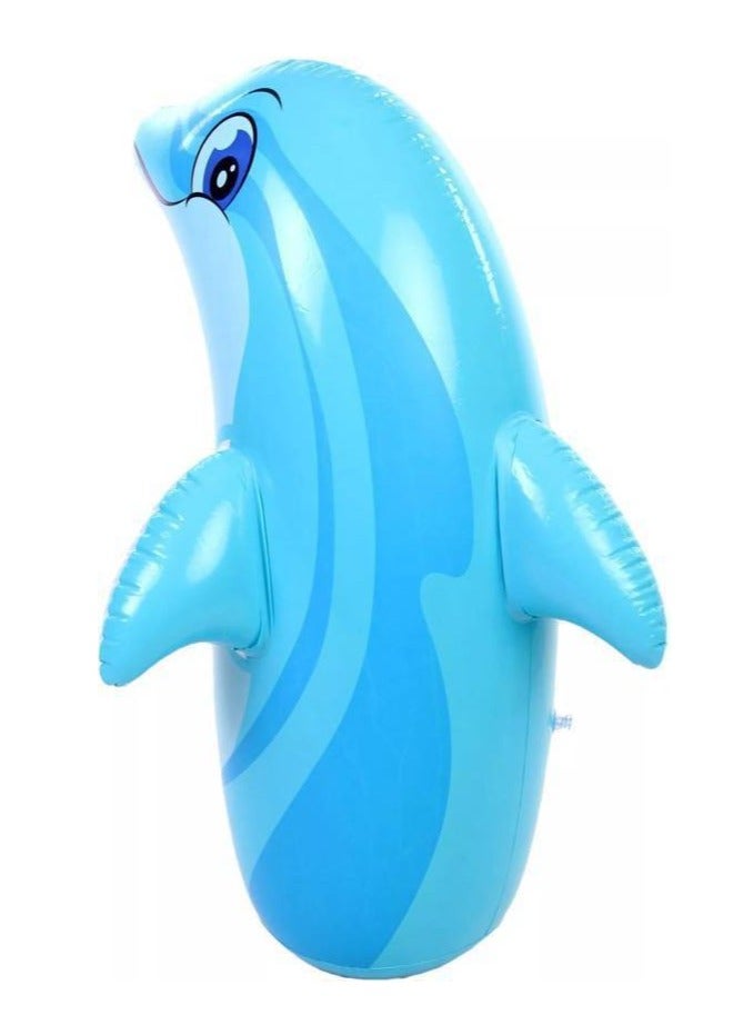 INTEX Dolphin Shape Hit Me 3D Inflatable PVC Plastic Punching Bag with Water Filled Base for Toddlers for Kids(94cm+61cm) - Image 2
