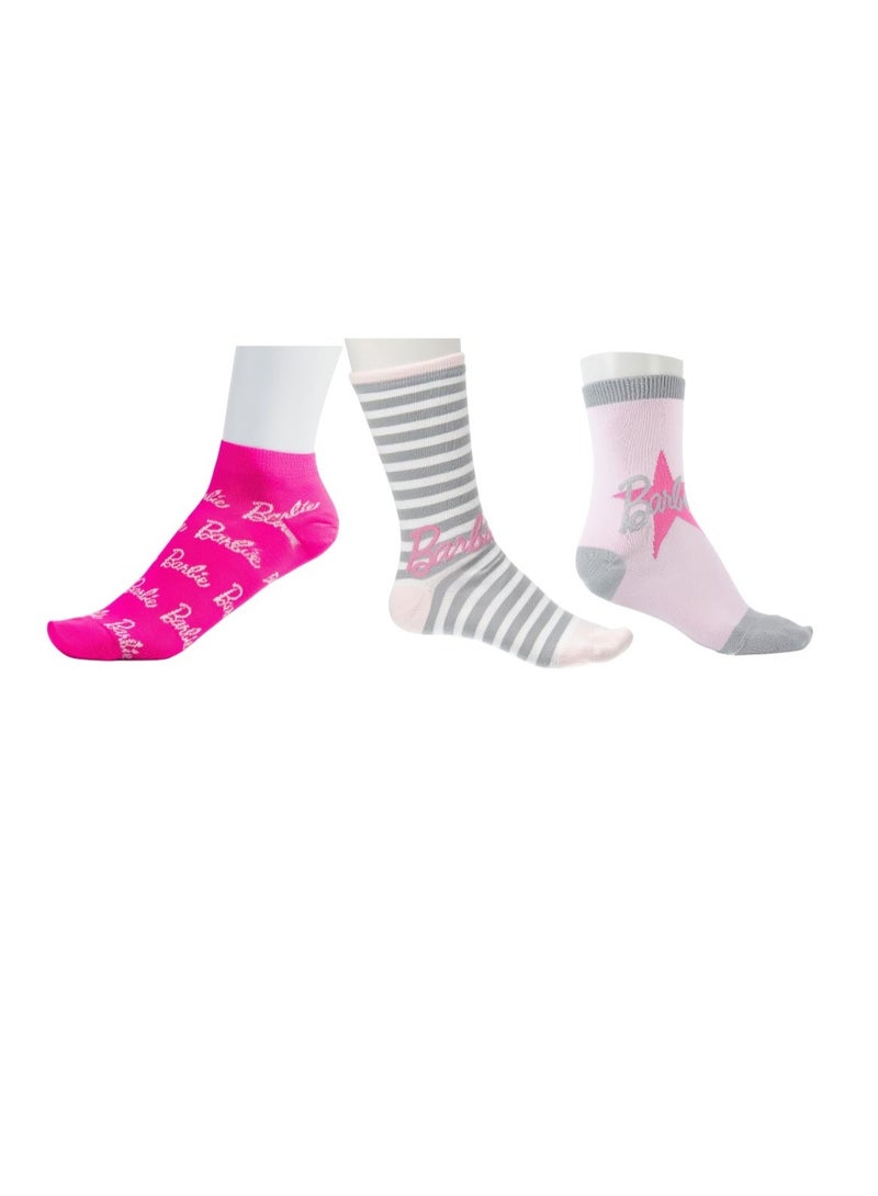 Barbie 3 PAIRS | BARBIE ANKLET SOCKS 78% COTTON| 18% POLYESTER | 4% ELASTANE - Image 2