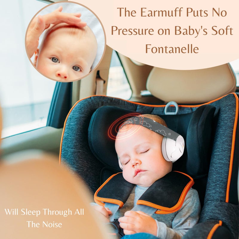 Kiddieware Gray Baby Noise Cancelling Headphones 0-24 Months - Soundproof Baby Ear Muffs for Ear Protection Helps Sleep - Image 5