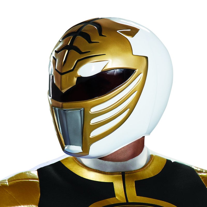 Disguise Mens White Ranger Adult Helmet White One Size Adult - Image 2