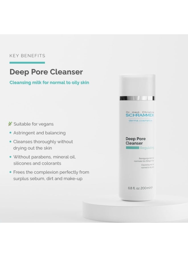 Schrammek Deep Pore Cleanser (6.8 fl oz) - Cleansing Milk for Normal Skin - Makeup Removal - Face Wash & Cleanser – No Parabens - Skin Care - Dr - Image 2