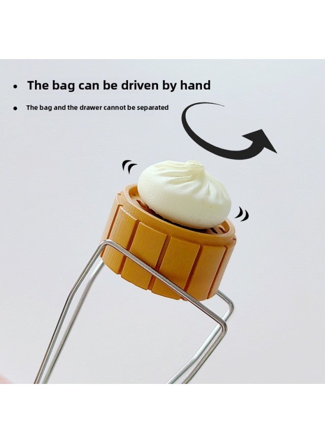 Keycap Cyberpunk Keycap Steamer Gourmet Magnetic Separation Retro Decompression Keyboard Small Cage Bag Food Resin 