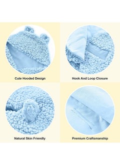 Brandonn Baby Blanket New Born Pack Of Wearable Swaddle Wrapper Security Blanket For Kids For 0-6 Month Babies (Skyblue Sherpa, 70 Cm X 70 Cm)  - Image 5