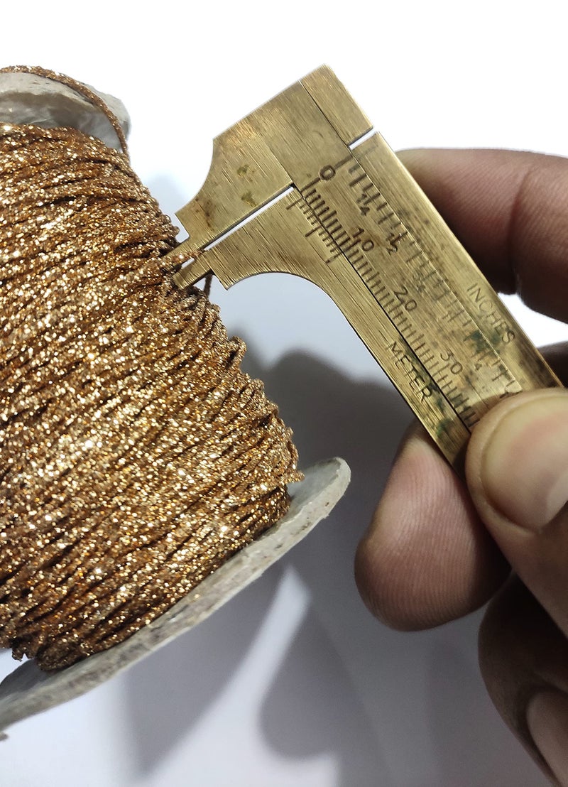 OMX 1mm, 100 Mtr Silver, 100 Mtr Gold, Total 200 Mtr, 2 Rolls, Glitter Shimmer Mettalic Zari Thread for Embroidery, Sewing and Jewelry Making, Polyester for Metallic Strip & Cotton Yarn Inside. - Image 5